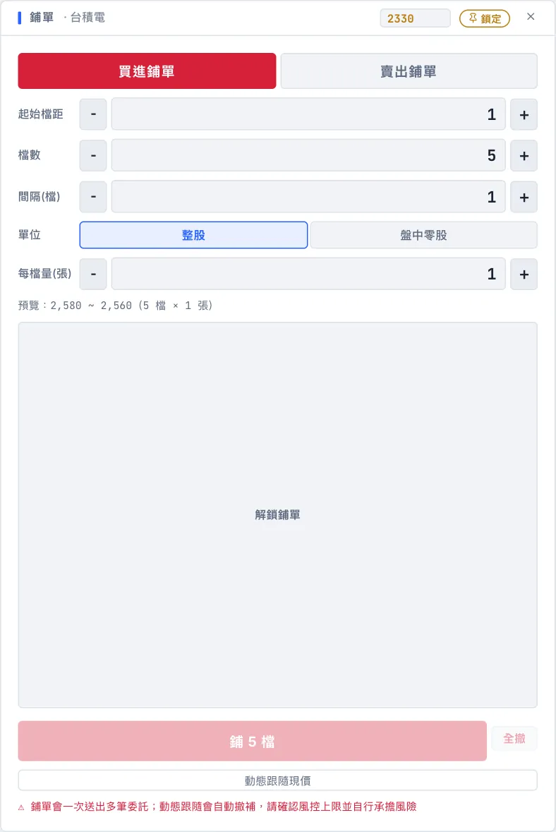 鋪單面板的實際畫面
