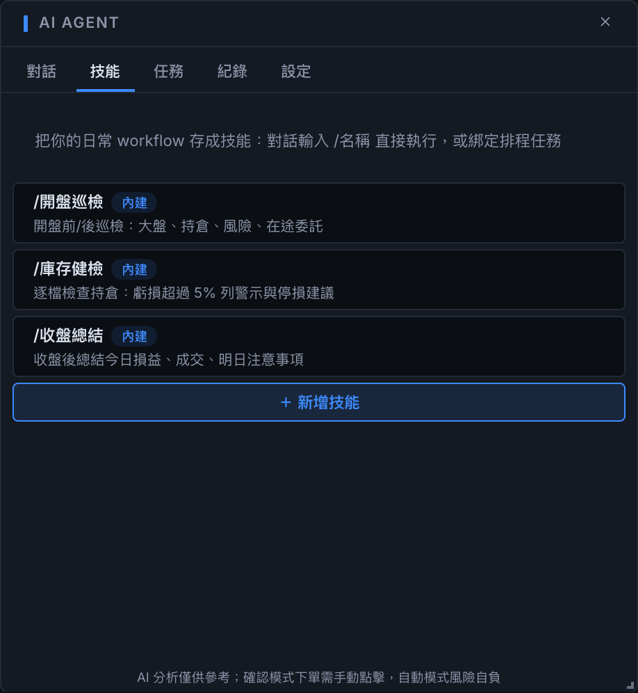 AI Agent 技能：把日常 workflow 存成可呼叫的技能